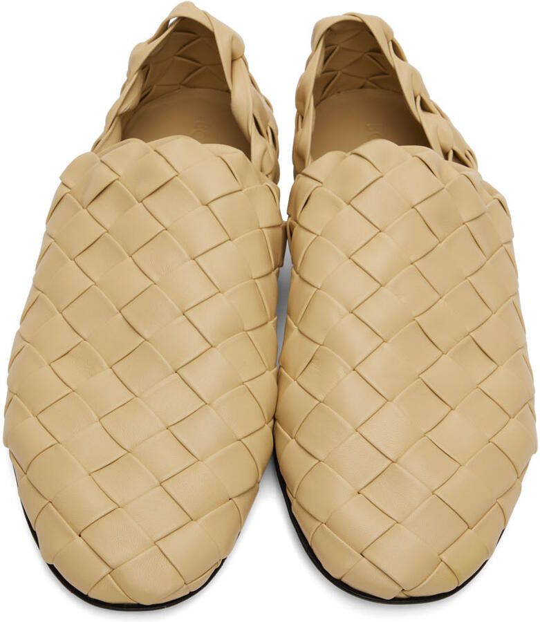 Bottega Veneta Beige Intrecaccio Lagoon Slippers