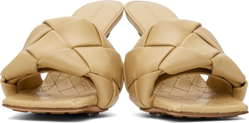 Bottega Veneta Beige Intrecciato Lido Heeled Sandals - Picture 4
