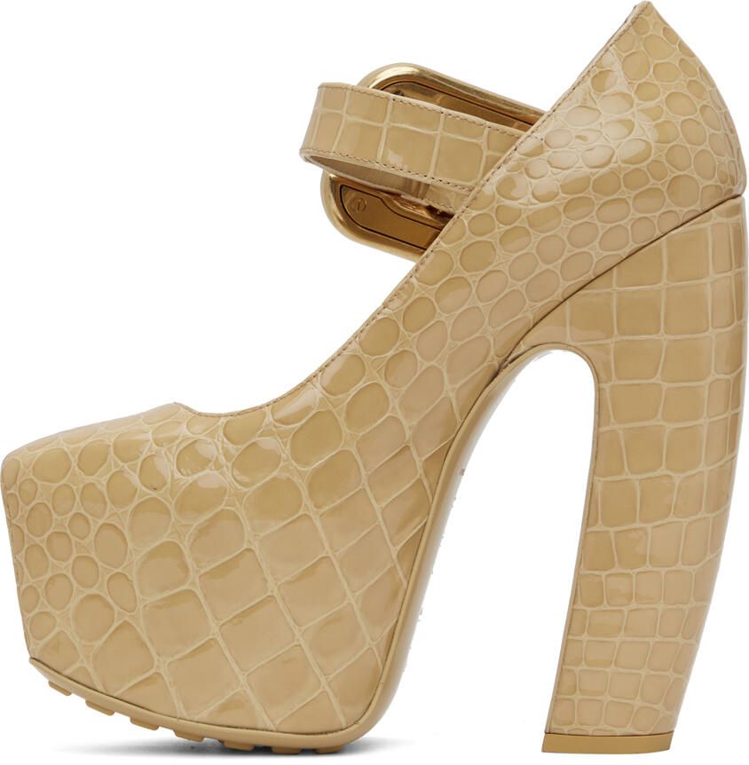 Bottega Veneta Beige Mostra Mary-Jane Pump Heels