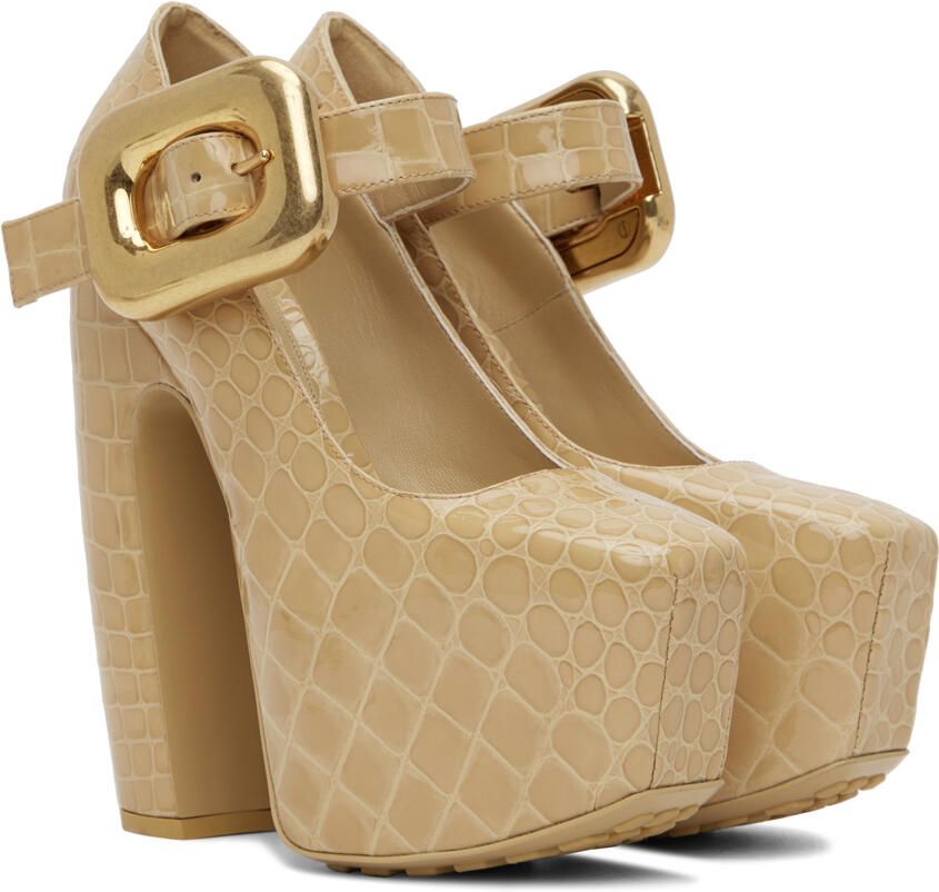 Bottega Veneta Beige Mostra Mary-Jane Pump Heels - Picture 2