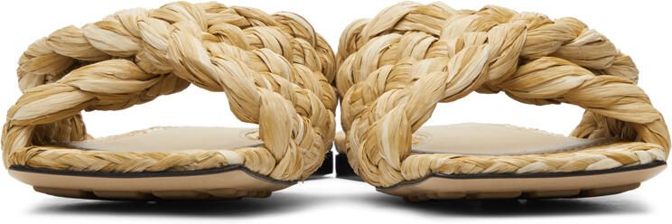 Bottega Veneta Beige Raffia Stretch Flat Sandals - Picture 3
