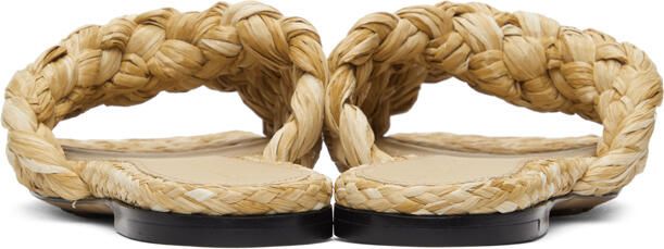 Bottega Veneta Beige Raffia Stretch Flat Sandals - Picture 4