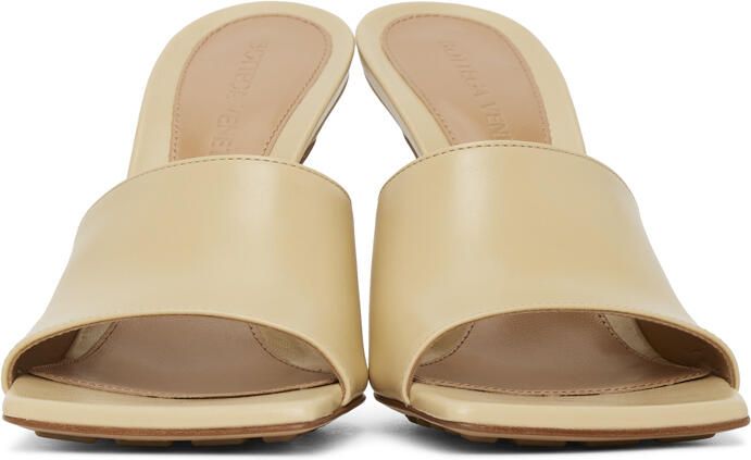 Bottega Veneta Beige Stretch Heeled Mules - Picture 3