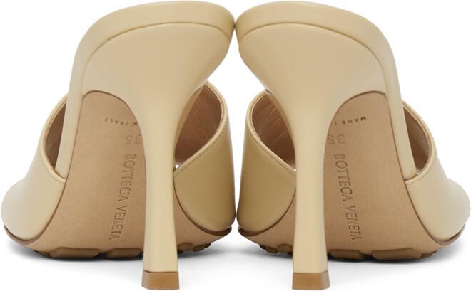 Bottega Veneta Beige Stretch Heeled Mules - Picture 4