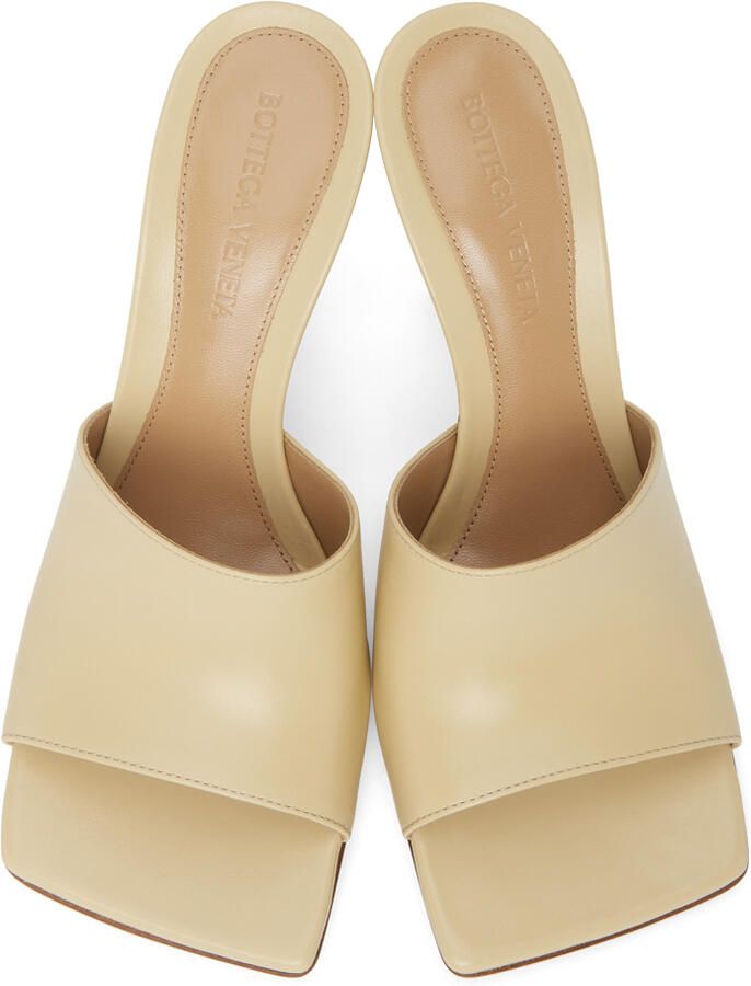 Bottega Veneta Beige Stretch Heeled Mules