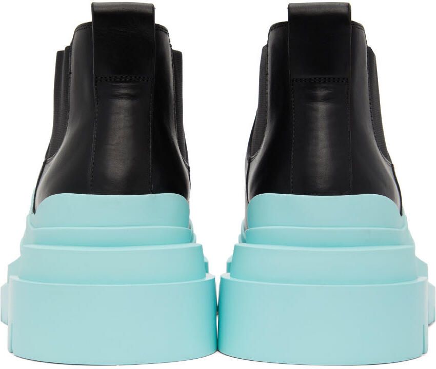Bottega Veneta Black & Blue Tire Chelsea Boots