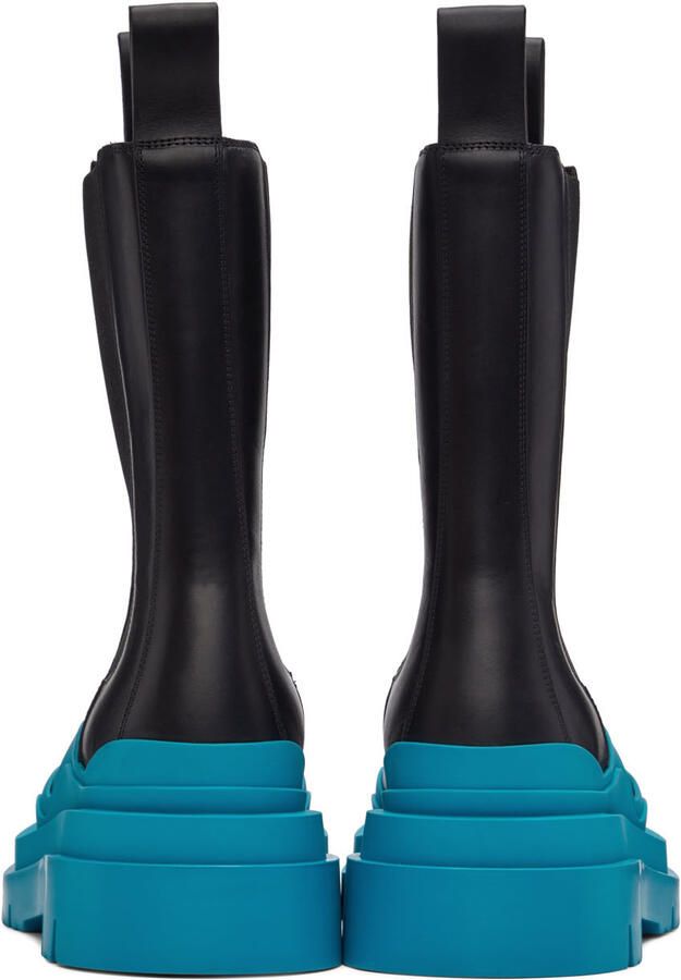 Bottega Veneta Black & Blue Tire Chelsea Boots - Picture 5