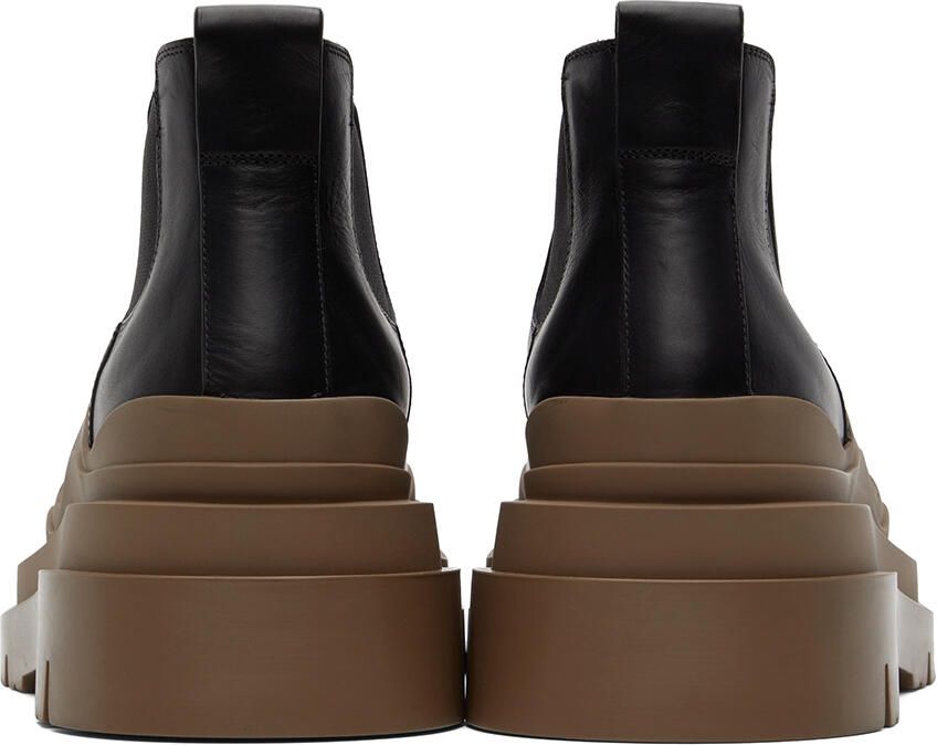 Bottega Veneta Black & Brown Tire Chelsea Boots
