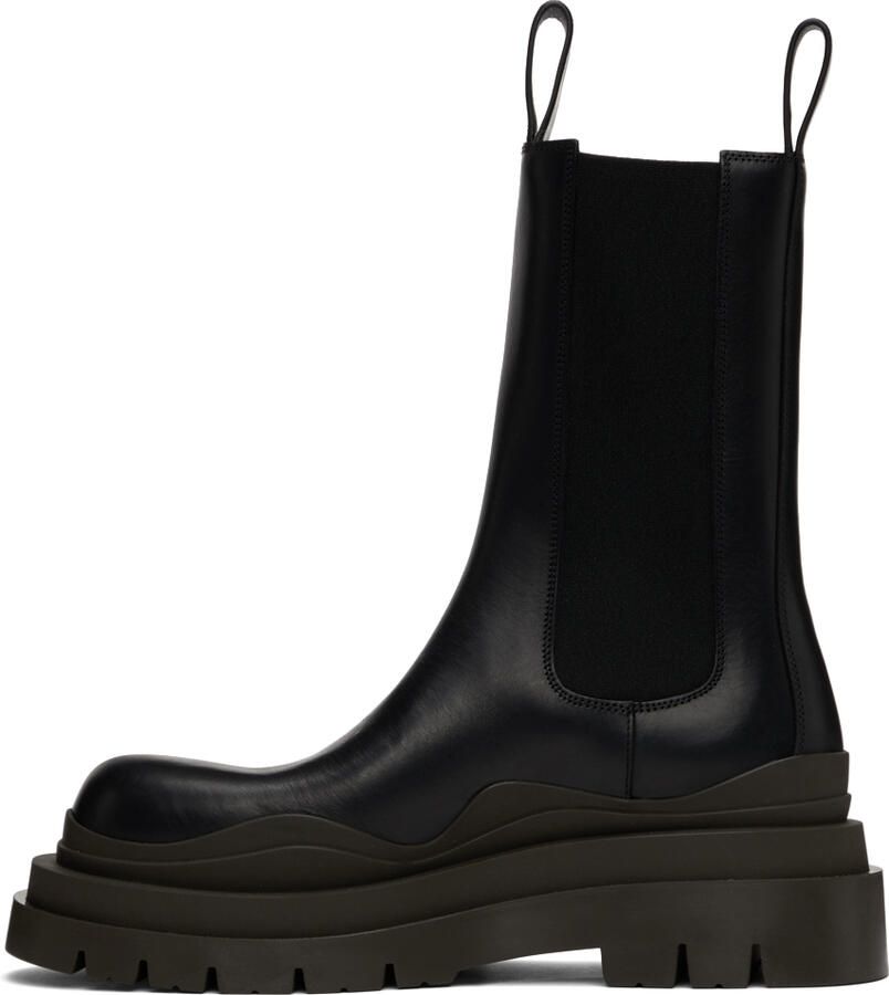 Bottega Veneta Black & Brown Tire Chelsea Boots