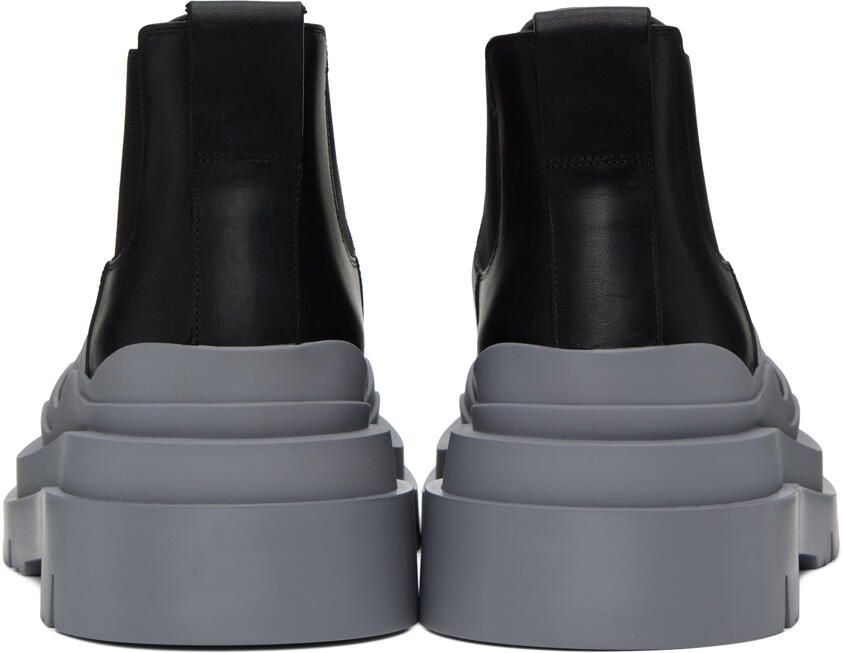 Bottega Veneta Black & Gray Tire Chelsea Boots