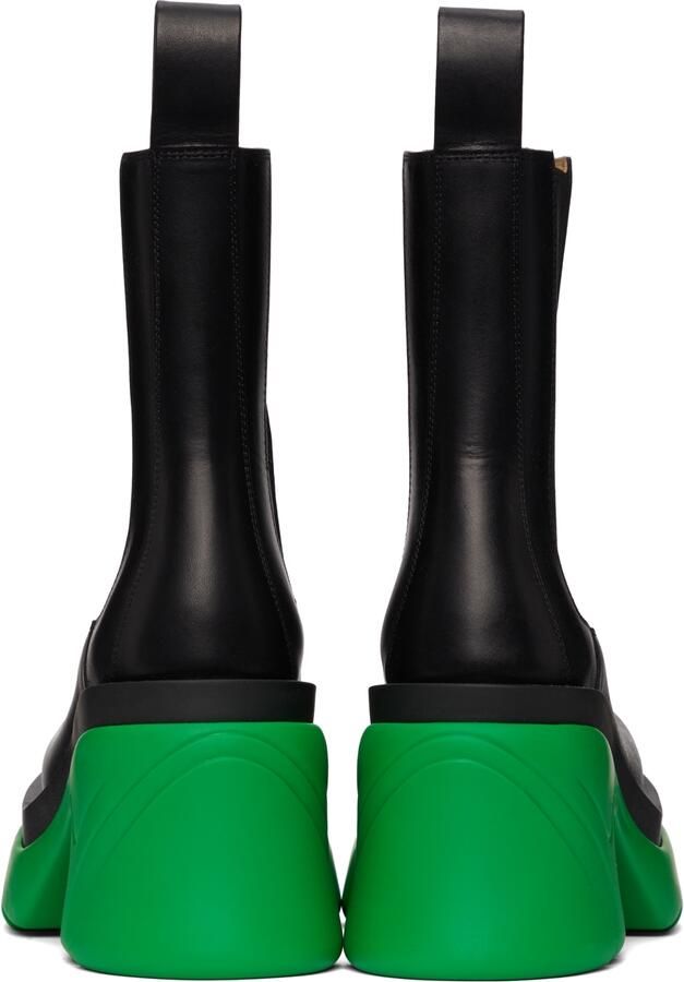 Bottega Veneta Black & Green Flash Boots - Picture 3