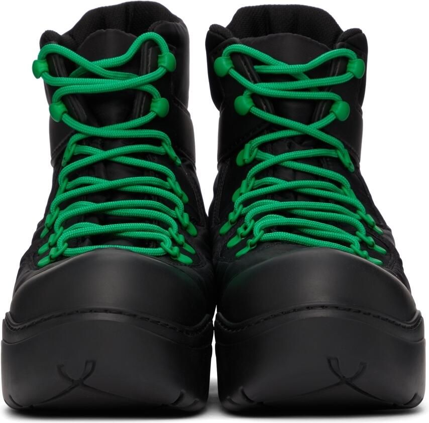 Bottega Veneta Black & Green Puddle Bomber Boots - Picture 2