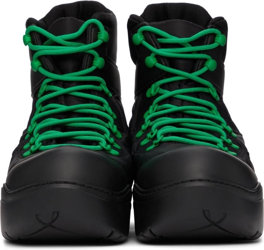 Bottega Veneta Black & Green Puddle Bomber Boots - Picture 2
