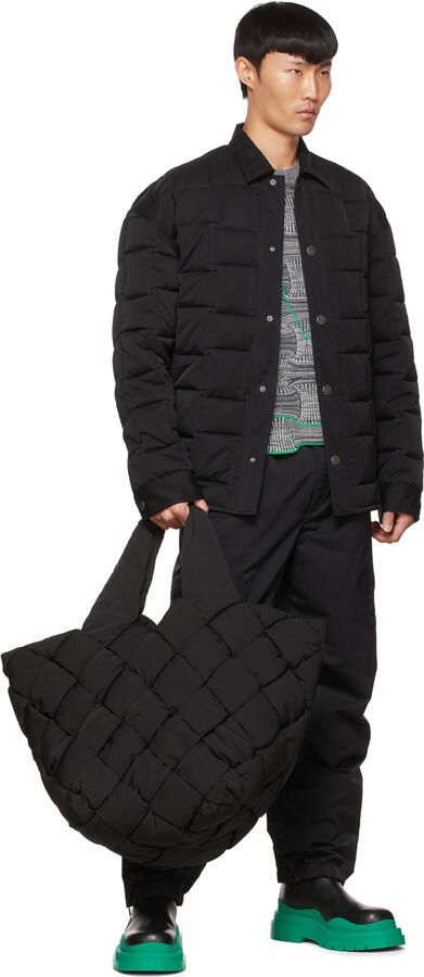 Bottega Veneta Black & Green Tire Chelsea Boots - Picture 4