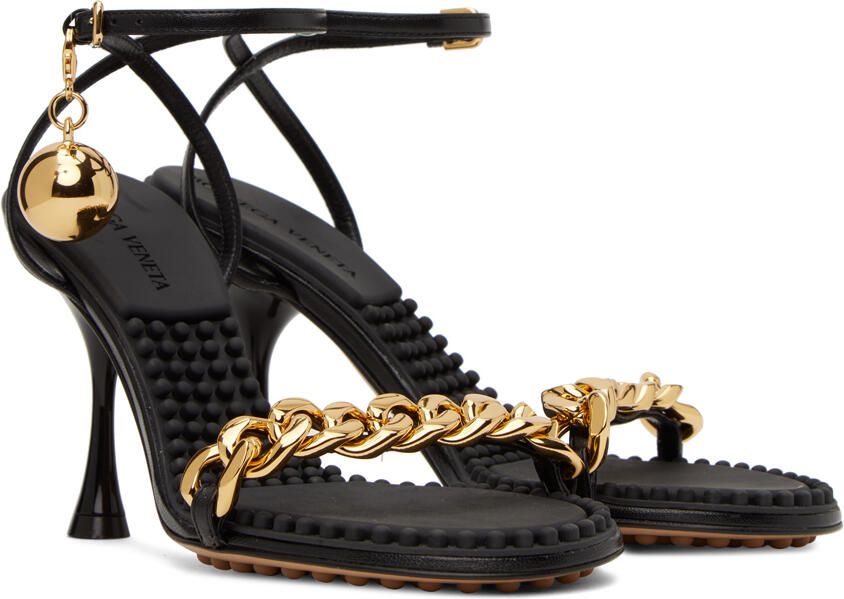 Bottega Veneta Black Dot Heeled Sandals - Picture 2