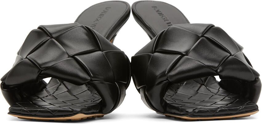 Bottega Veneta Black Intrecciato Lido Heeled Sandals - Picture 3