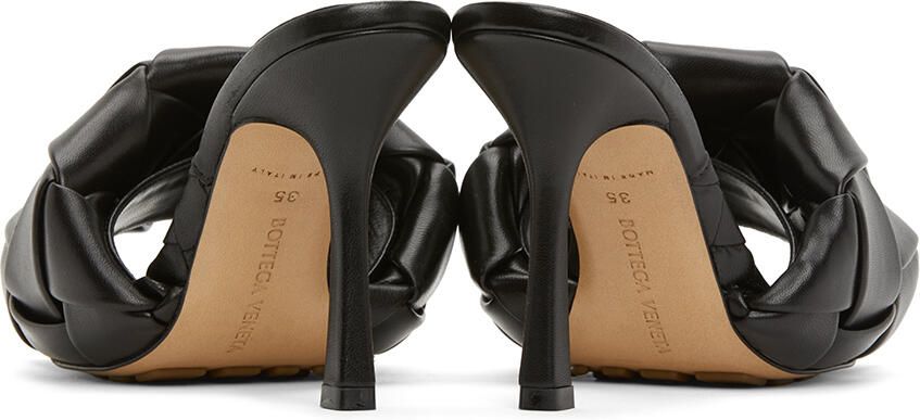 Bottega Veneta Black Intrecciato Lido Heeled Sandals - Picture 4