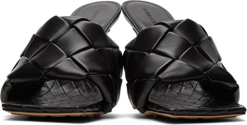 Bottega Veneta Black Intrecciato Lido Heeled Sandals - Picture 4