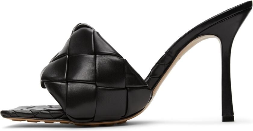 Bottega Veneta Black Intrecciato Lido Heeled Sandals - Picture 3