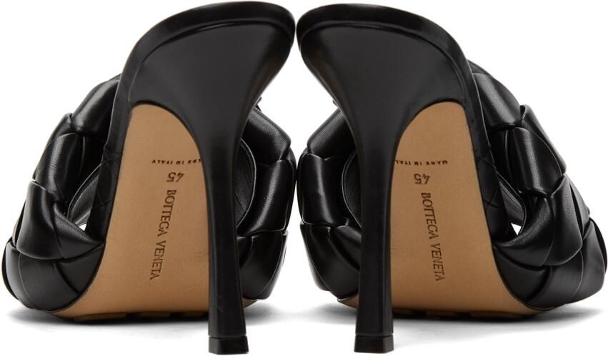 Bottega Veneta Black Intrecciato Lido Heeled Sandals - Picture 2