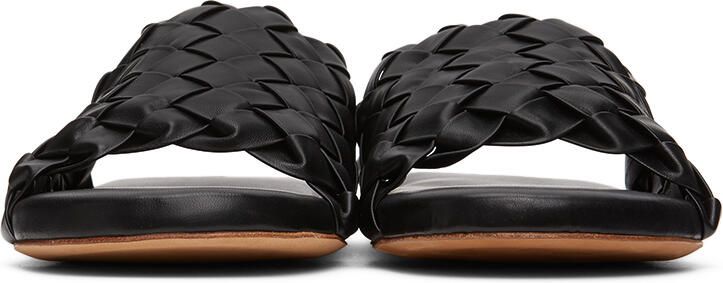 Bottega Veneta Black Intrecciato Slides - Picture 3