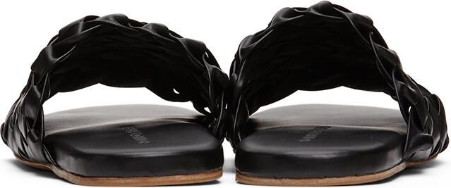 Bottega Veneta Black Intrecciato Slides - Picture 4