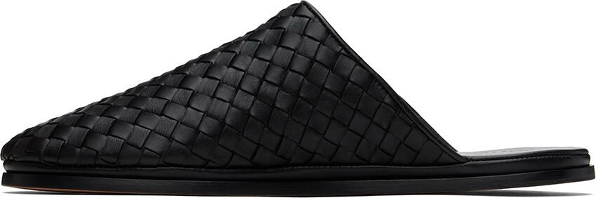Bottega Veneta Black Intrecciato Slippers - Picture 4