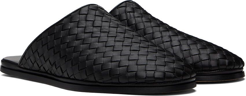 Bottega Veneta Black Intrecciato Slippers - Picture 2