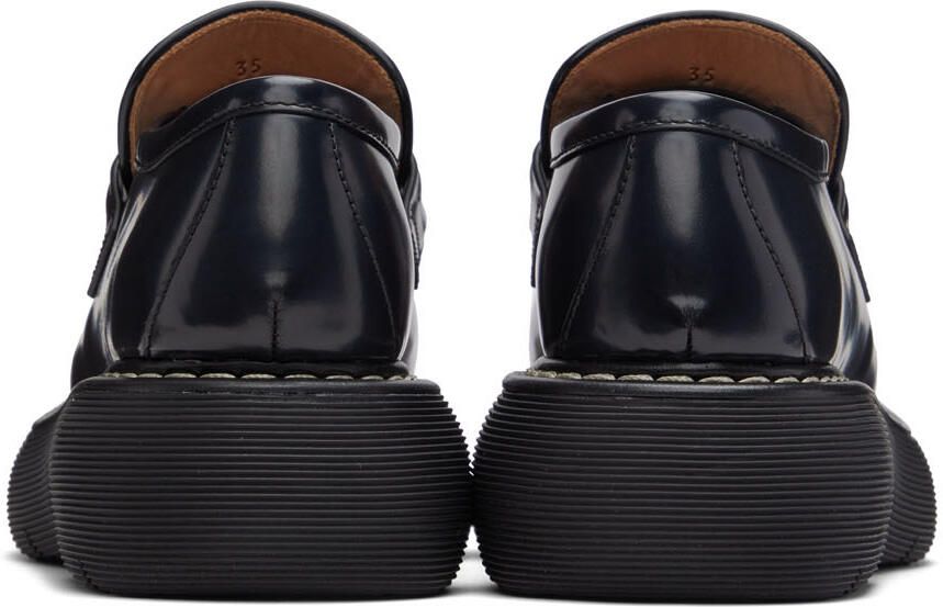 Bottega Veneta Black Leather Swell Loafers
