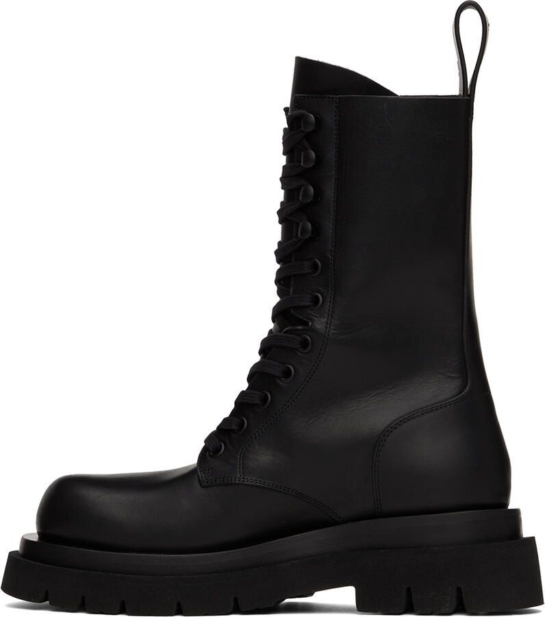 Bottega Veneta Black Lug Lace-Up Boots
