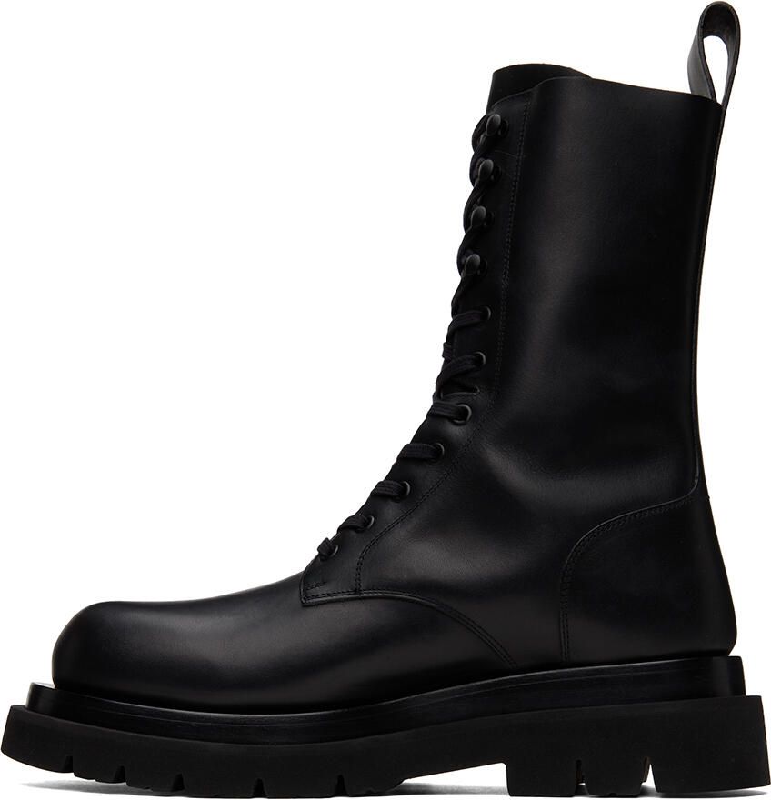 Bottega Veneta Black Lug Lace-Up Boots - Picture 2