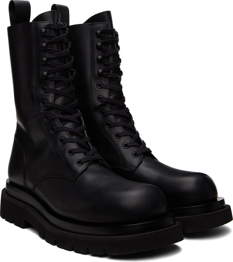 Bottega Veneta Black Lug Lace-Up Boots - Picture 3