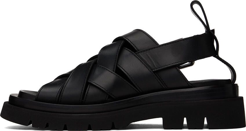 Bottega Veneta Black Lug Sandals - Picture 3