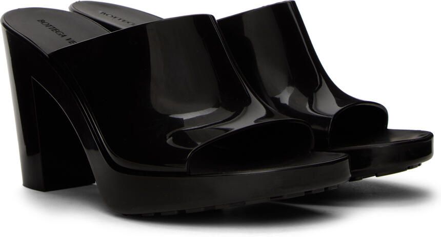 Bottega Veneta Black Rubber Heeled Sandals - Picture 2