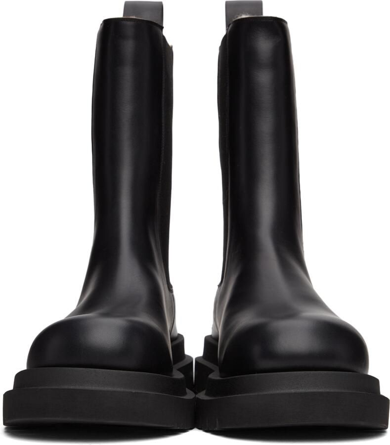 Bottega Veneta Black Shearling Lug Chelsea Boots - Picture 5