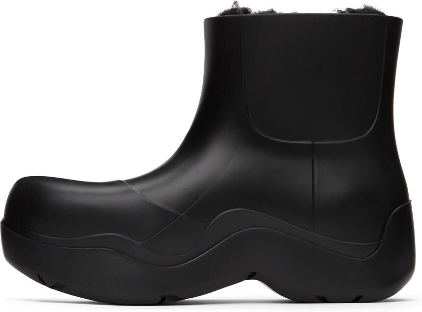 Bottega Veneta Black Shearling Puddle Boots - Picture 4