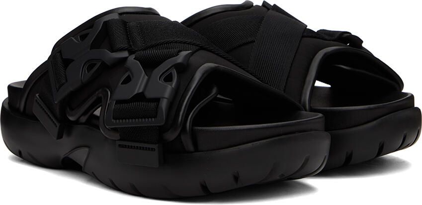 Bottega Veneta Black Snap Slide Sandals