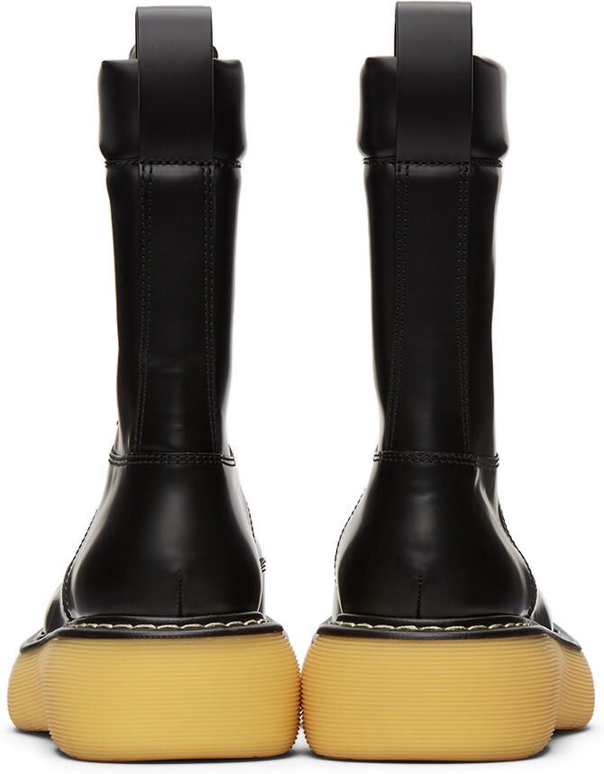 Bottega Veneta Black 'The Bounce' Lace-Up Boots - Picture 3