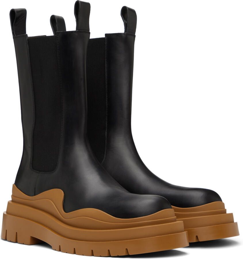 Bottega Veneta Black Tire Chelsea Boots