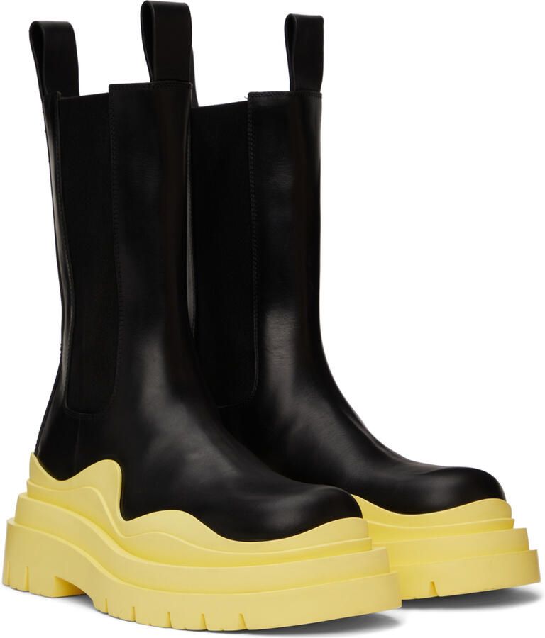 Bottega Veneta Black Tire Chelsea Boots