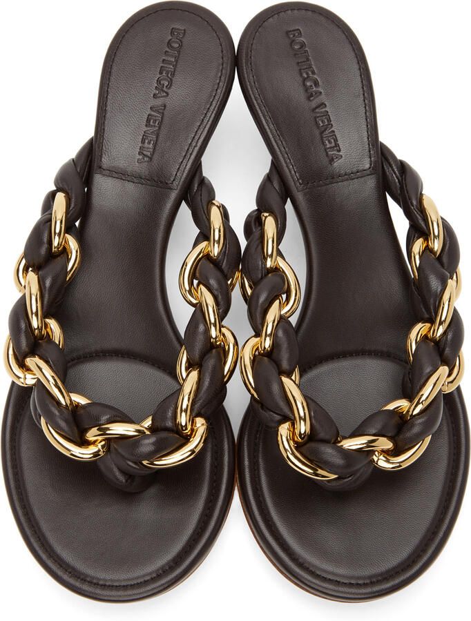 Bottega Veneta Brown Chain Dot Sandals