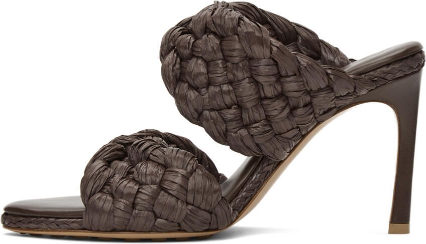 Bottega Veneta Brown Raffia 'The Curve' Heeled Sandals - Picture 4