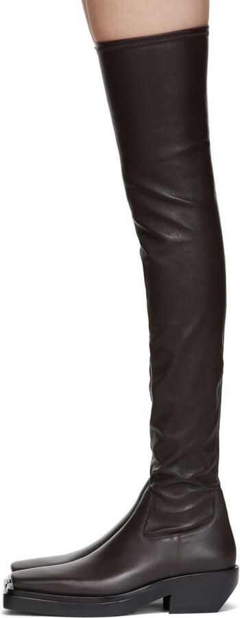 Bottega Veneta Brown 'The Lean' Tall Boots - Picture 3