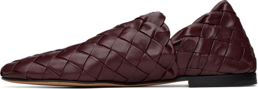 Bottega Veneta Burgundy Intrecciato Slider Loafers - Picture 4