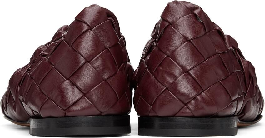 Bottega Veneta Burgundy Intrecciato Slider Loafers - Picture 2