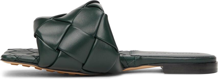 Bottega Veneta Green Intrecciato Lido Flat Sandals - Picture 4