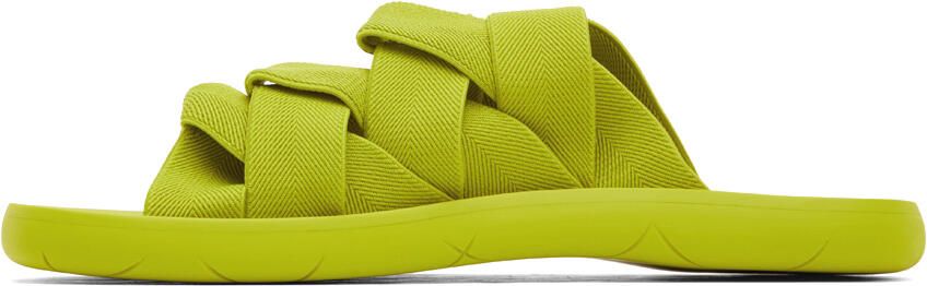 Bottega Veneta Green Intrecciato Slides - Picture 4