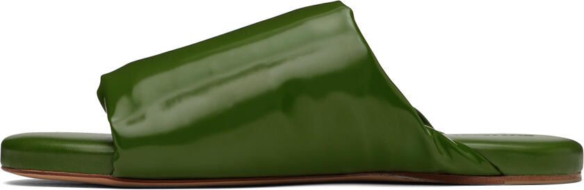 Bottega Veneta Green Leather Sandals - Picture 4