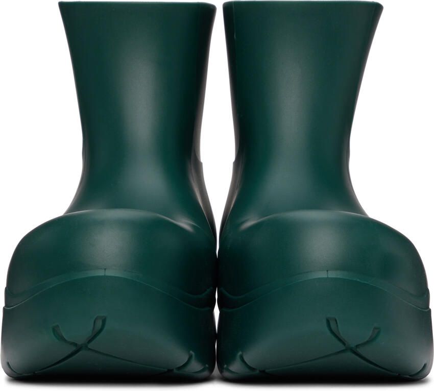 Bottega Veneta Green Matte Puddle Chelsea Boots