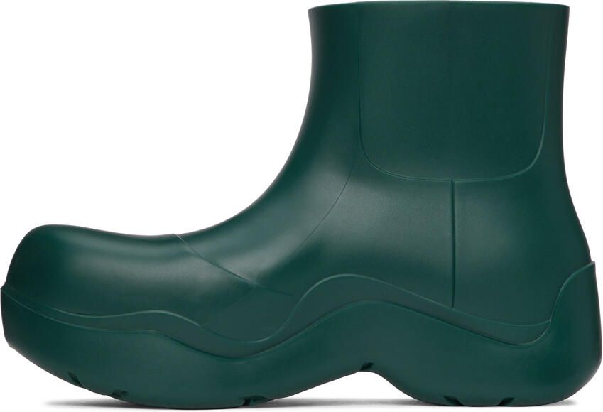 Bottega Veneta Green Matte Puddle Chelsea Boots - Picture 2